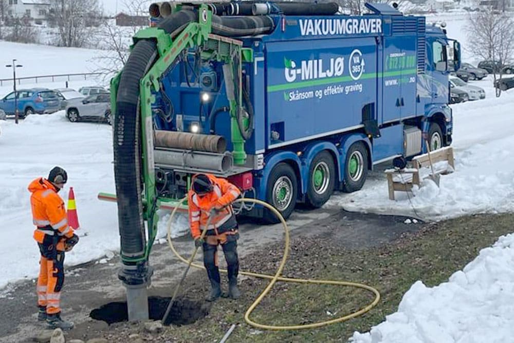 Vakuumgraving pågår fra GB-Miljø AS